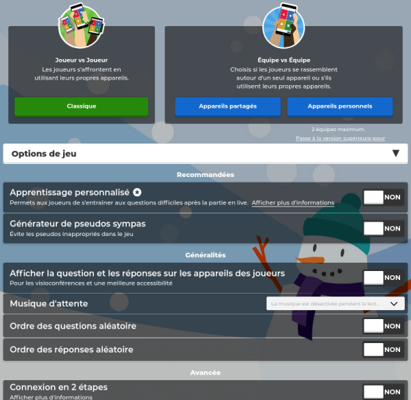 Kahoot ! - mode « Enseigner »